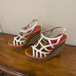 Paloma Barcelo Rainbow Wedge Shoes